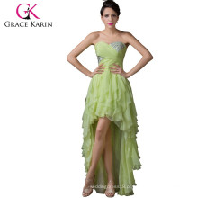 Grace Karin Strapless Short Front Long Back Cocktail Dresses 2015 Mulheres Light Cocktail Party Vestido Festa CL6287